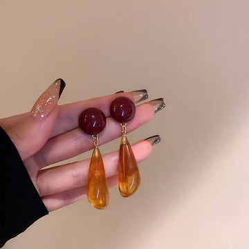 DAIIIBABYYY  -  New Brown Resin Drop Earrings Trend Elegant Earrings For Women Party Gift Fashion Jewelry Wholesale Oorbellen mujer